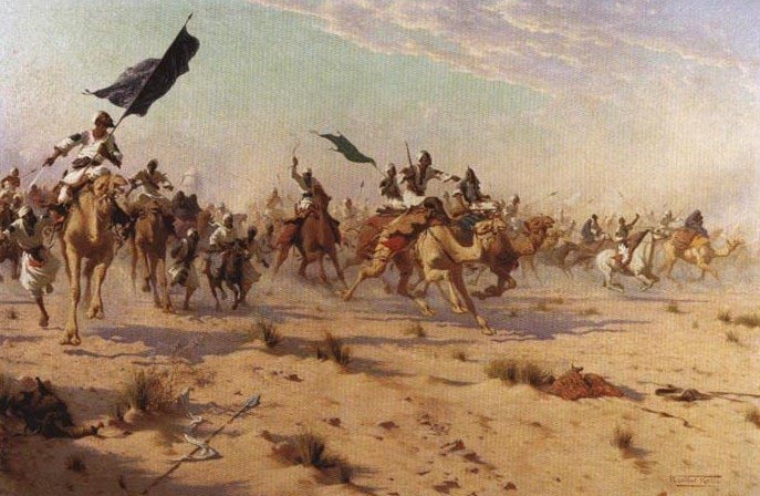 The Flight of the Khalifa after his defeat at the battle of Omdurman, 2nd September 1898